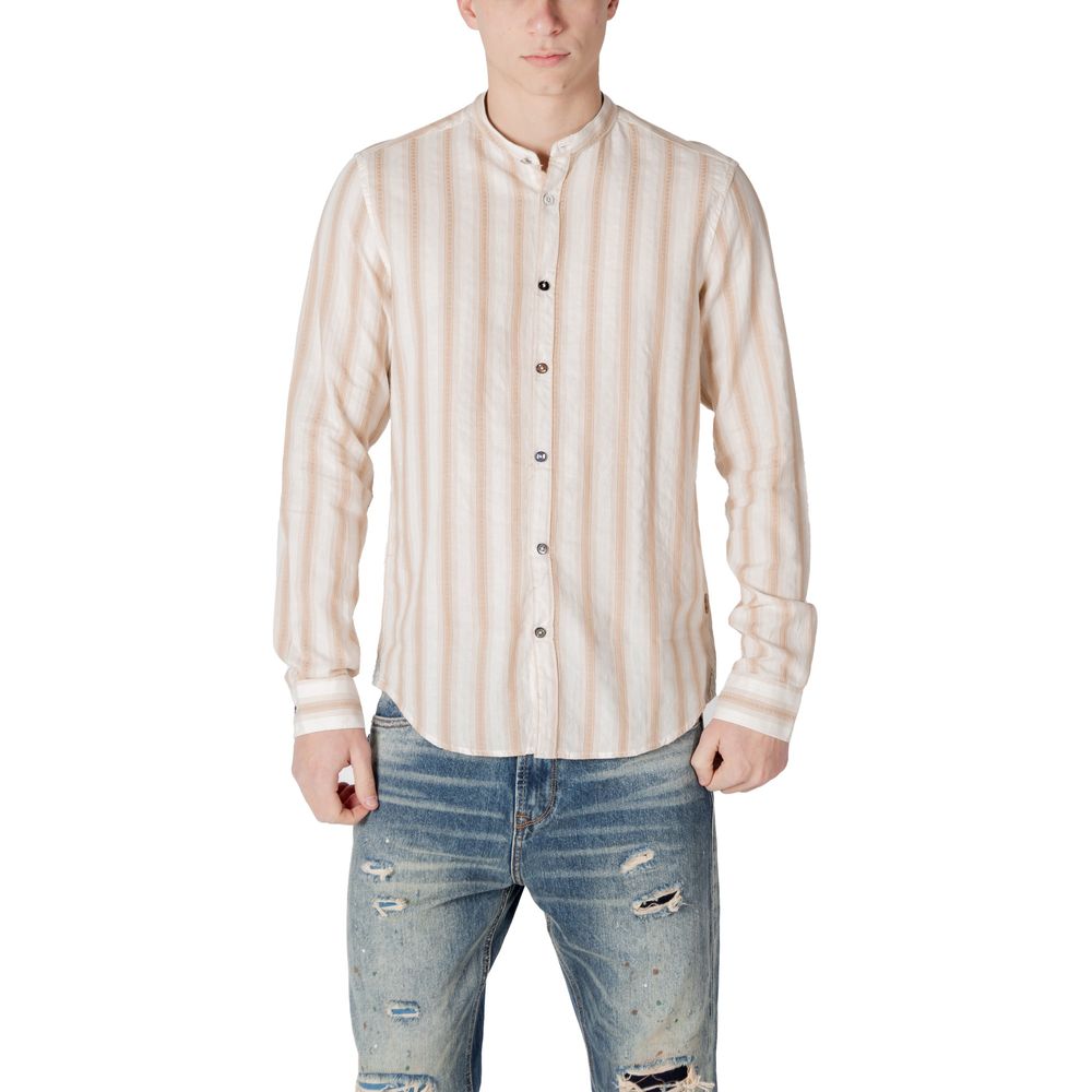 Gianni Lupo Beige Cotton Pattern Shirt