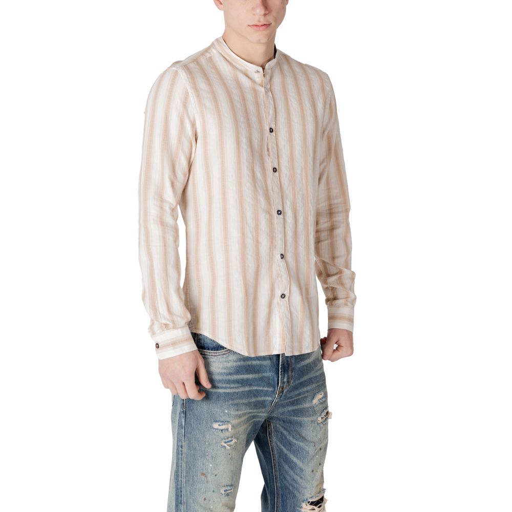 Gianni Lupo Beige Cotton Pattern Shirt | Regal Royce