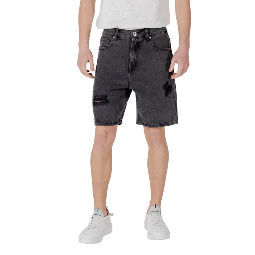 Gianni Lupo Black Cotton Bermuda Shorts | Regal Royce