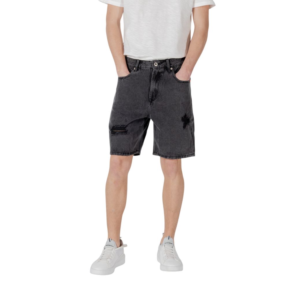 Gianni Lupo Black Cotton Bermuda Shorts | Regal Royce