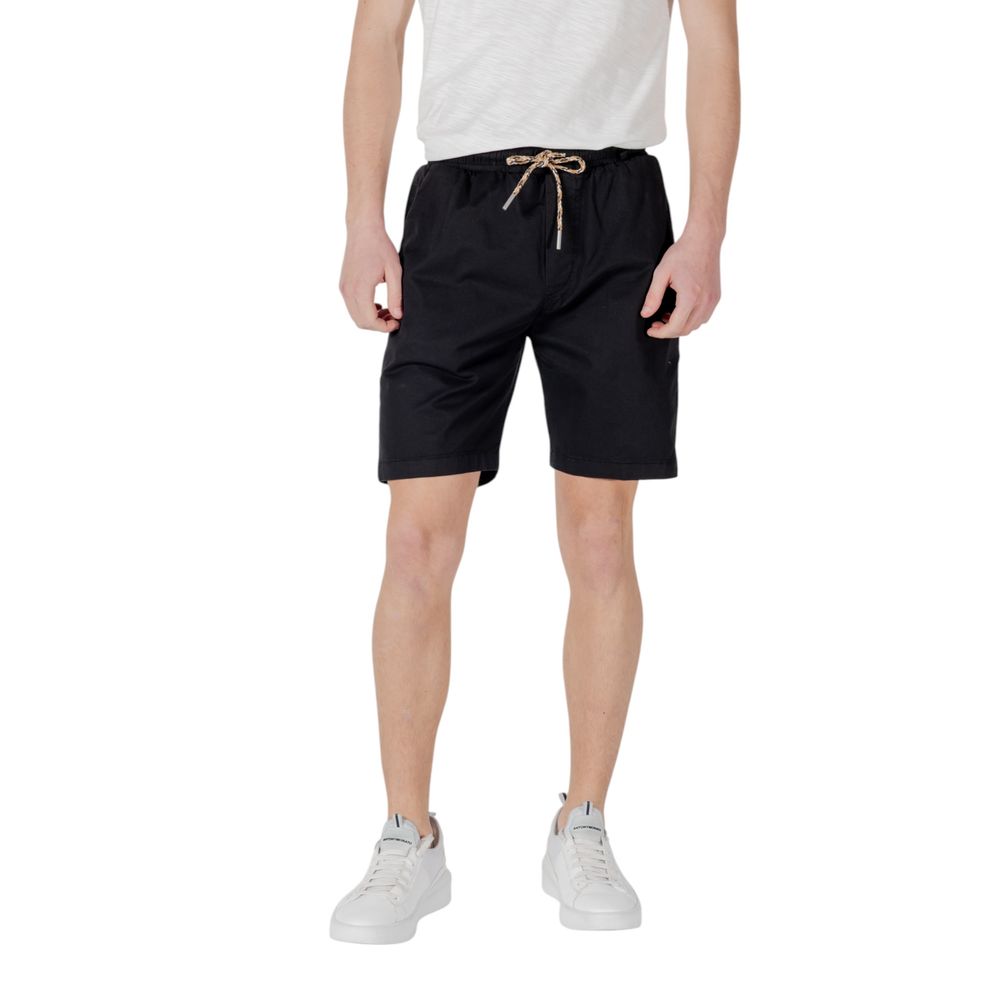 Gianni Lupo Black Cotton Bermuda Shorts | Regal Royce