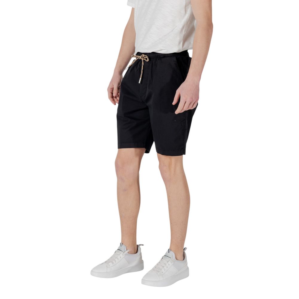 Gianni Lupo Black Cotton Bermuda Shorts | Regal Royce