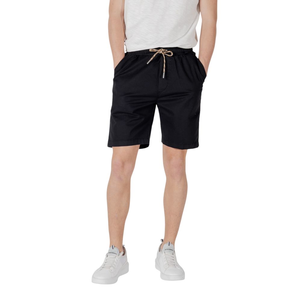 Gianni Lupo Black Cotton Bermuda Shorts | Regal Royce