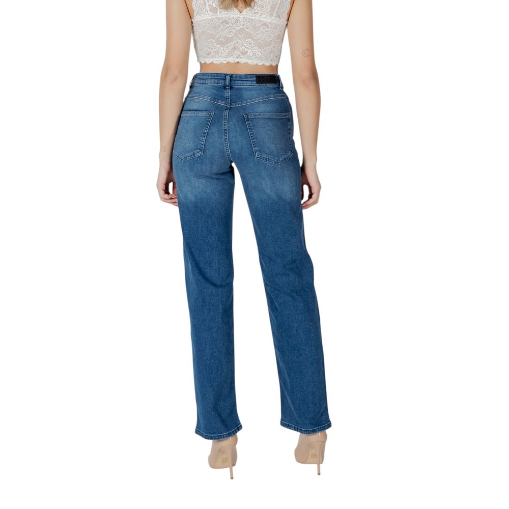 ICHI Blue Cotton Relaxed Fit Jeans | Regal Royce