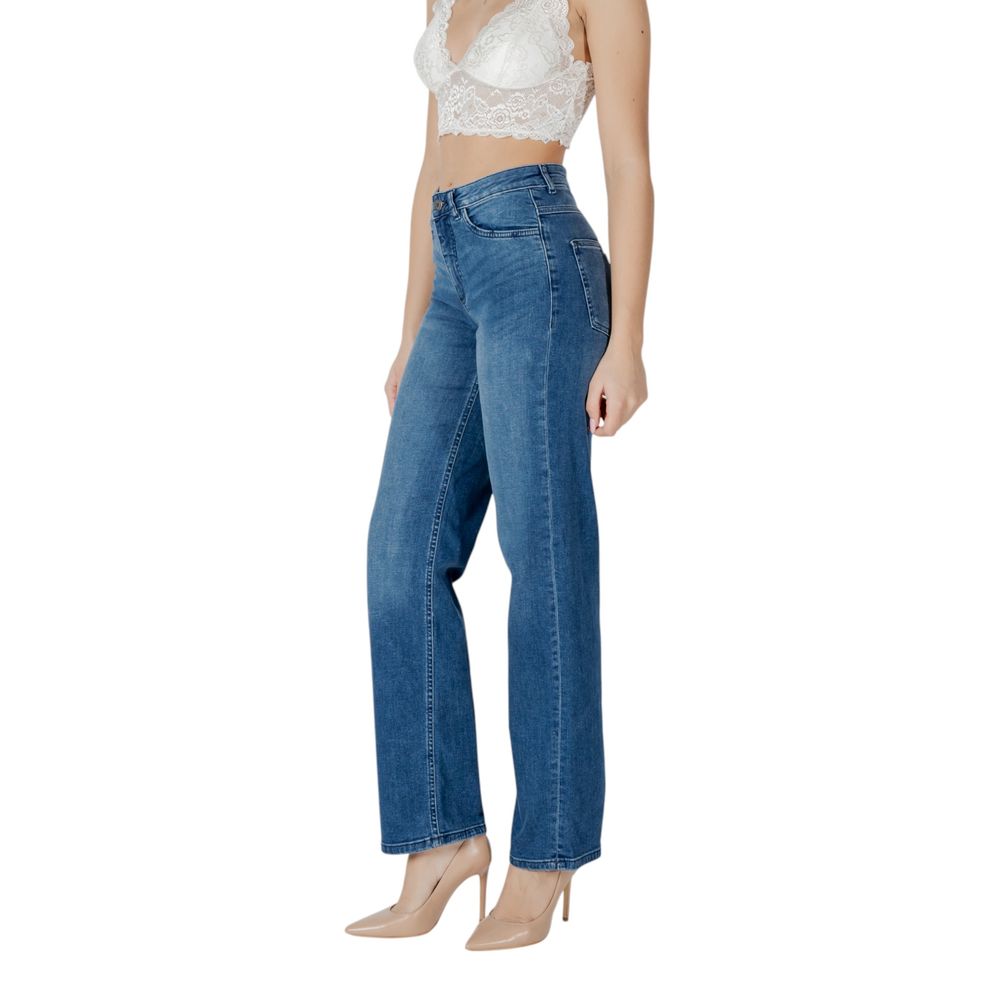 ICHI Blue Cotton Relaxed Fit Jeans | Regal Royce