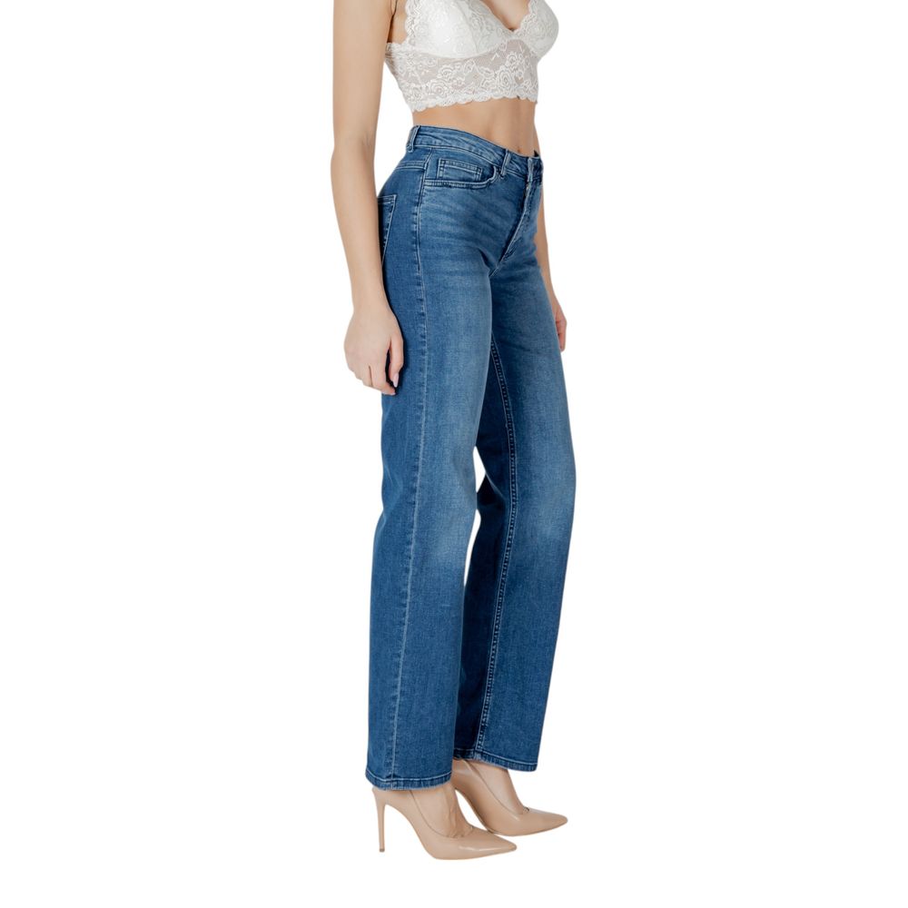 ICHI Blue Cotton Relaxed Fit Jeans | Regal Royce