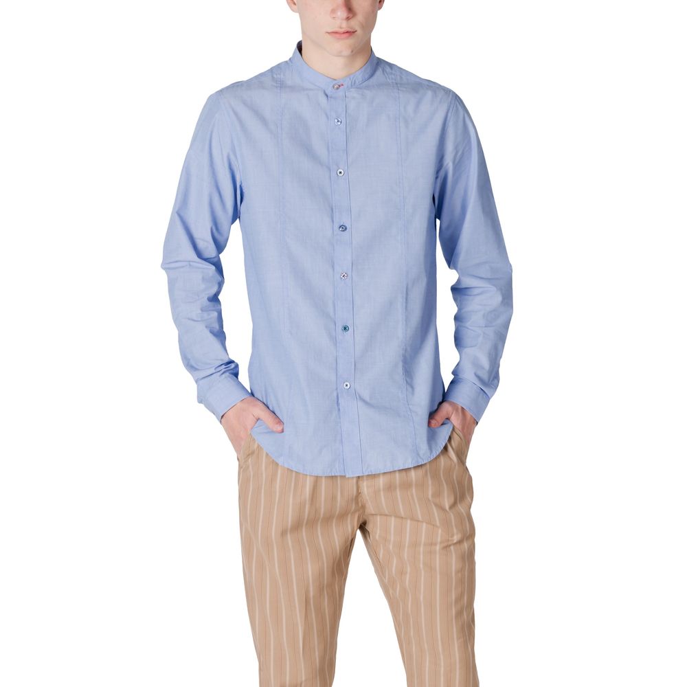 Gianni Lupo Blue Cotton Shirt | Regal Royce