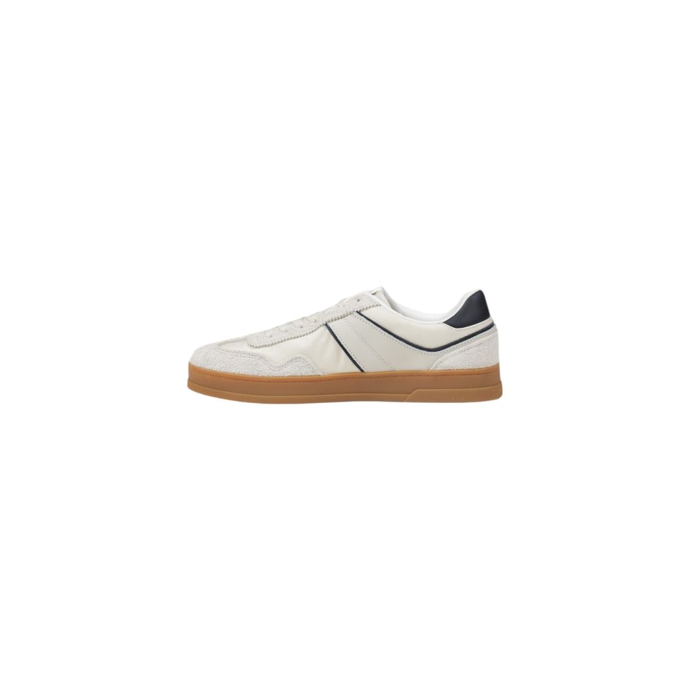 Tommy Hilfiger Jeans Cream Leather Low Top Sneakers | Regal Royce
