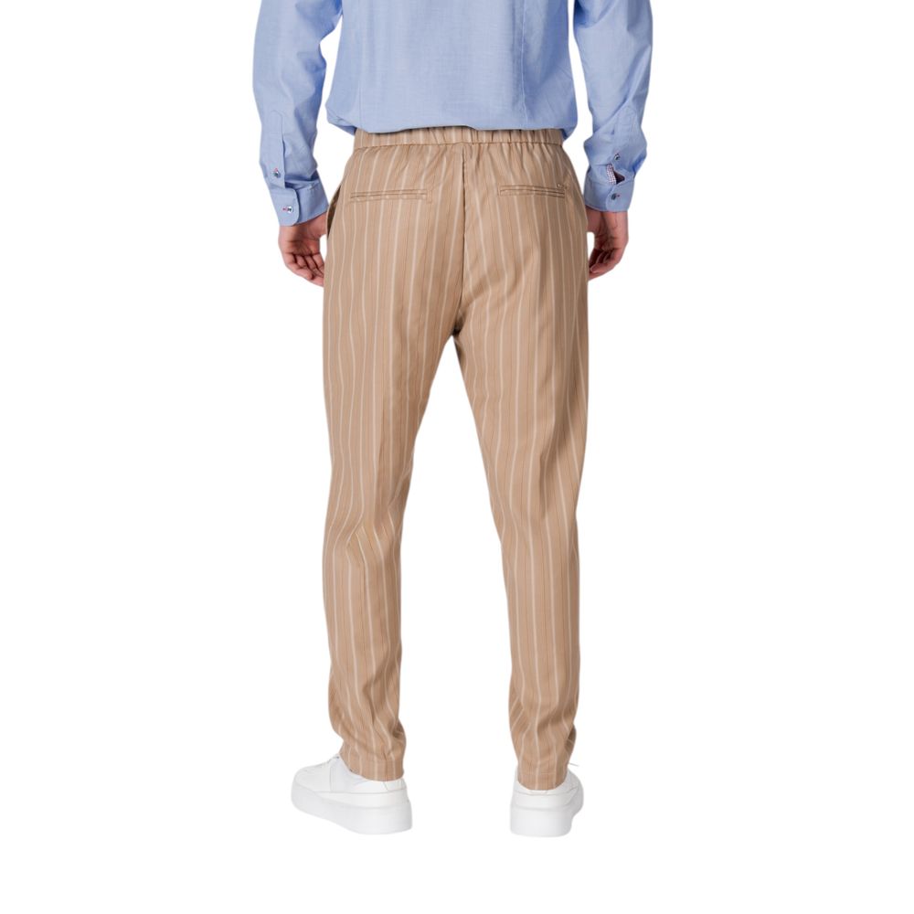 Gianni Lupo Beige Polyester Casual Pants | Regal Royce