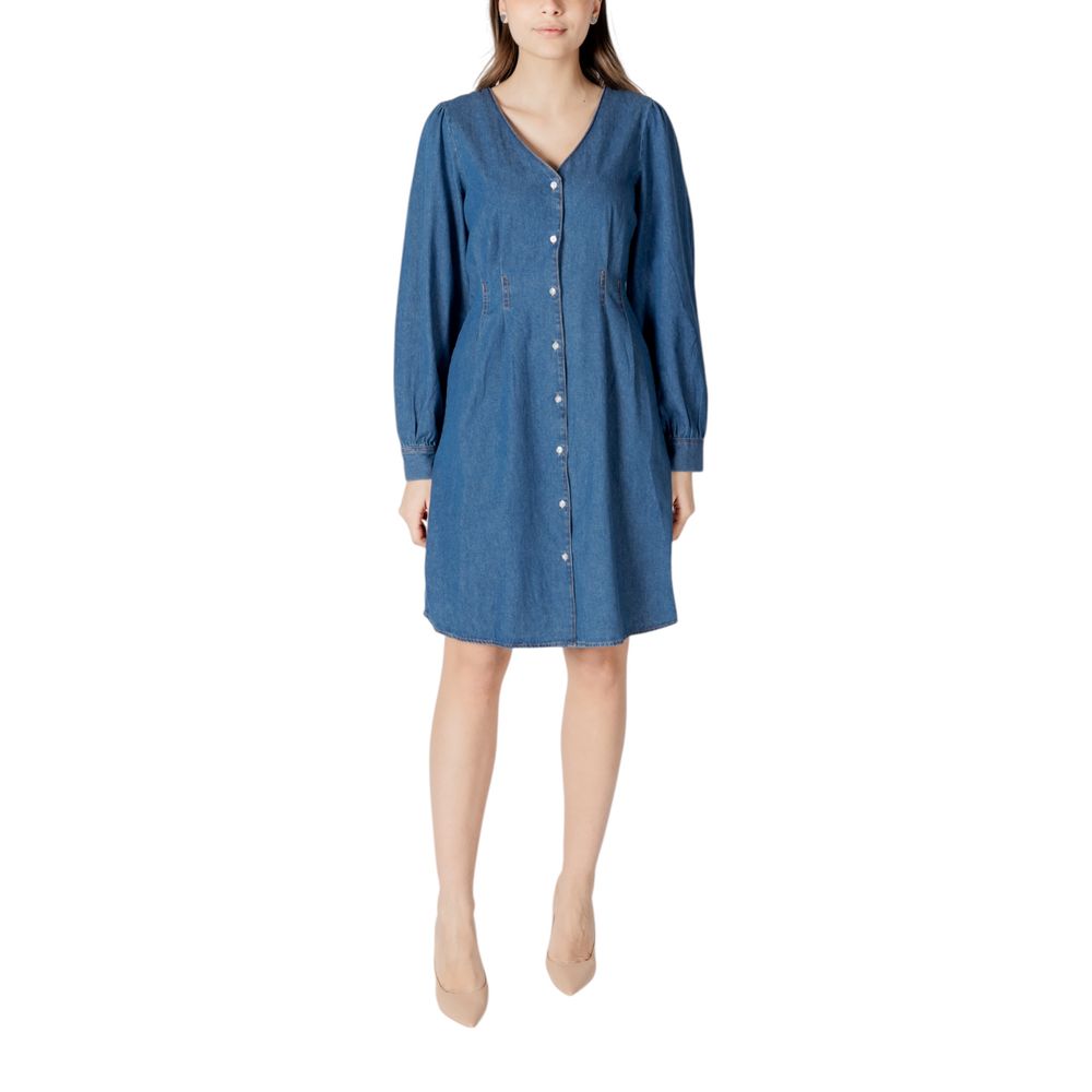 ICHI Blue Cotton Short Dress | Regal Royce