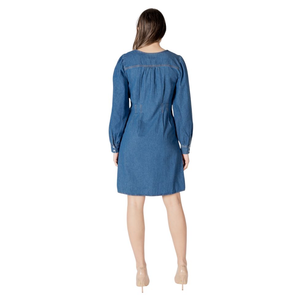 ICHI Blue Cotton Short Dress | Regal Royce