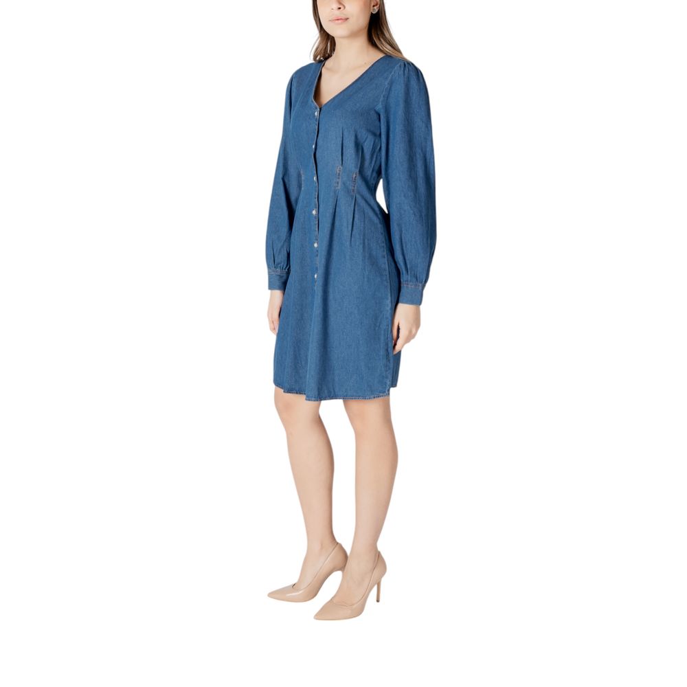 ICHI Blue Cotton Short Dress | Regal Royce