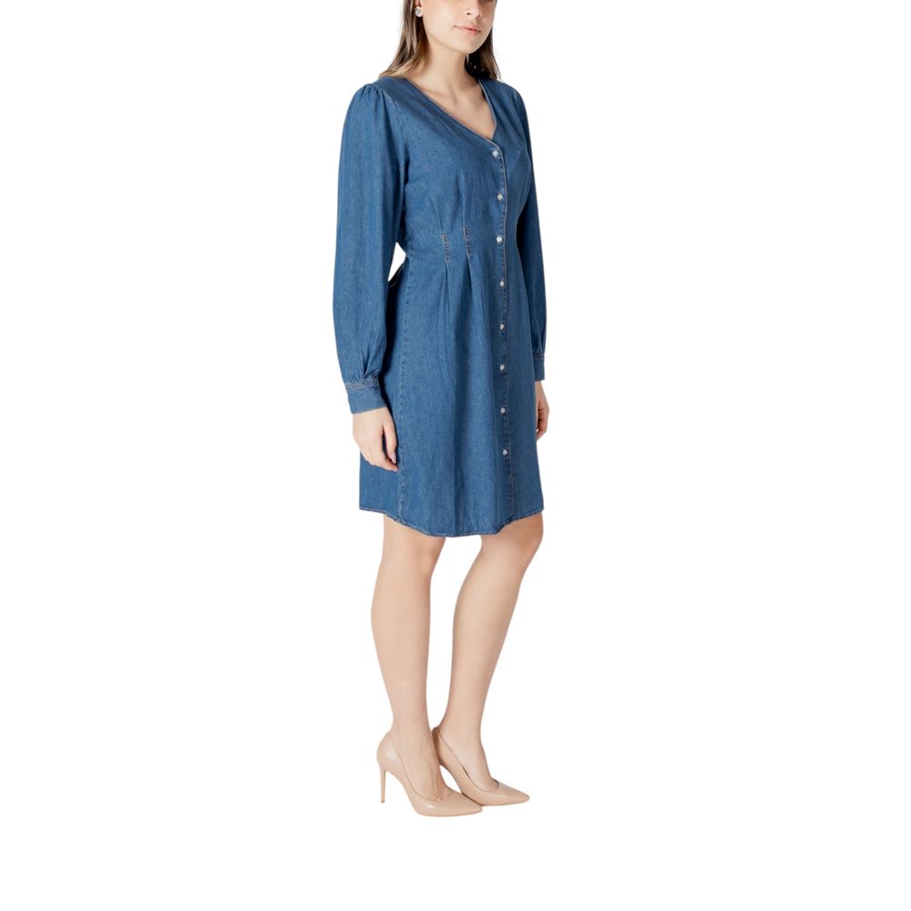 ICHI Blue Cotton Short Dress | Regal Royce
