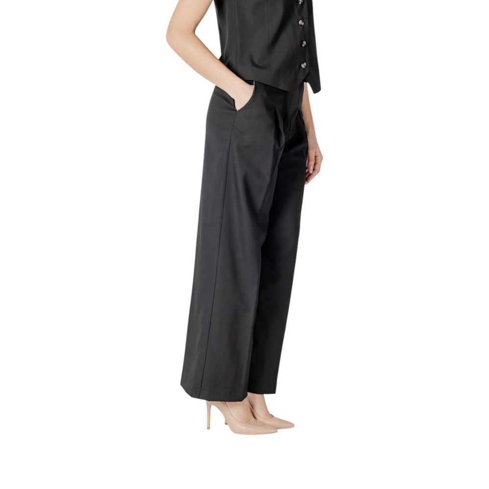 ICHI Black Polyester Dress Pants | Regal Royce