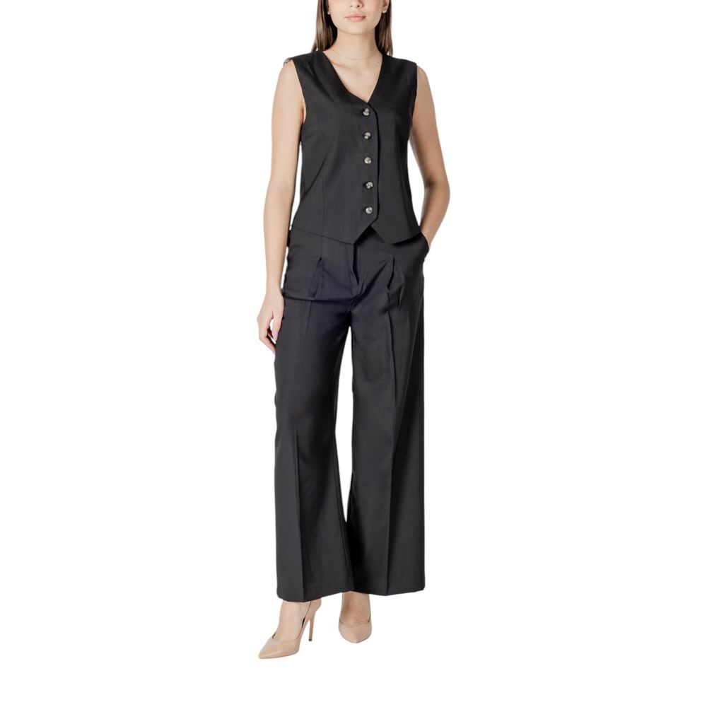 ICHI Black Polyester Dress Pants | Regal Royce
