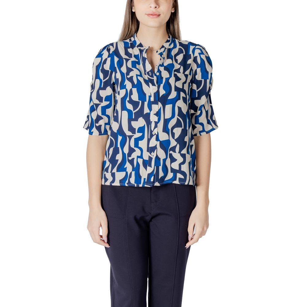 ICHI Blue Viscose Blouse | Regal Royce