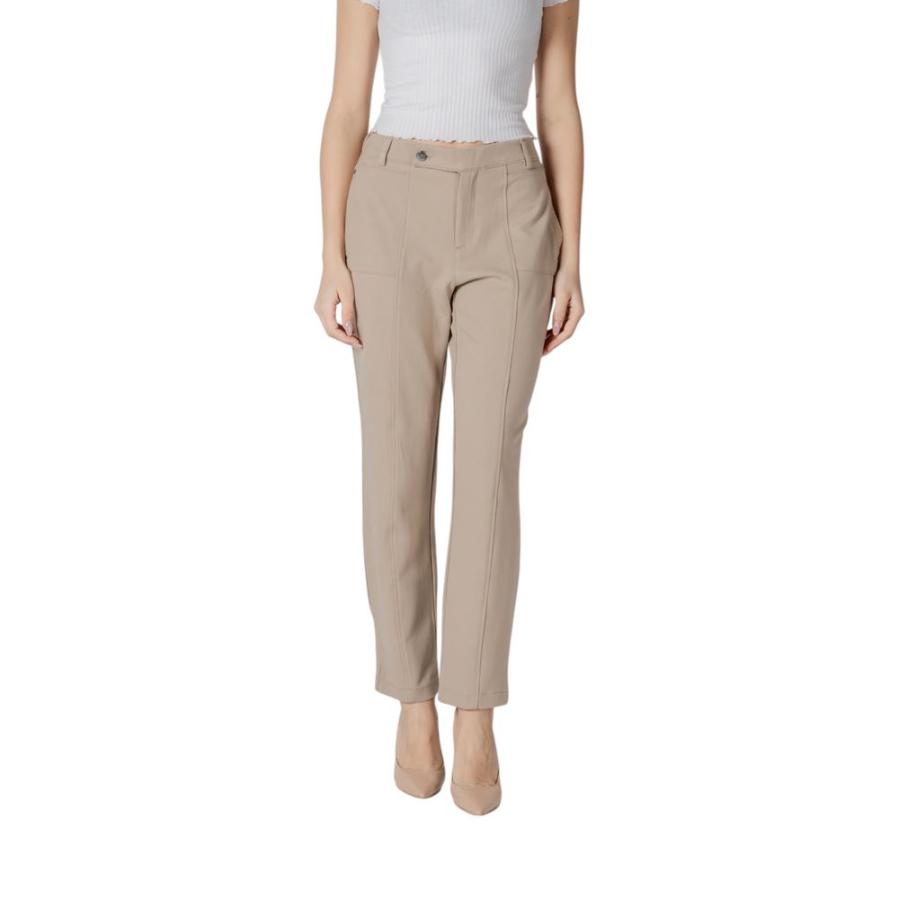 Street One Beige Viscose Pant | Regal Royce