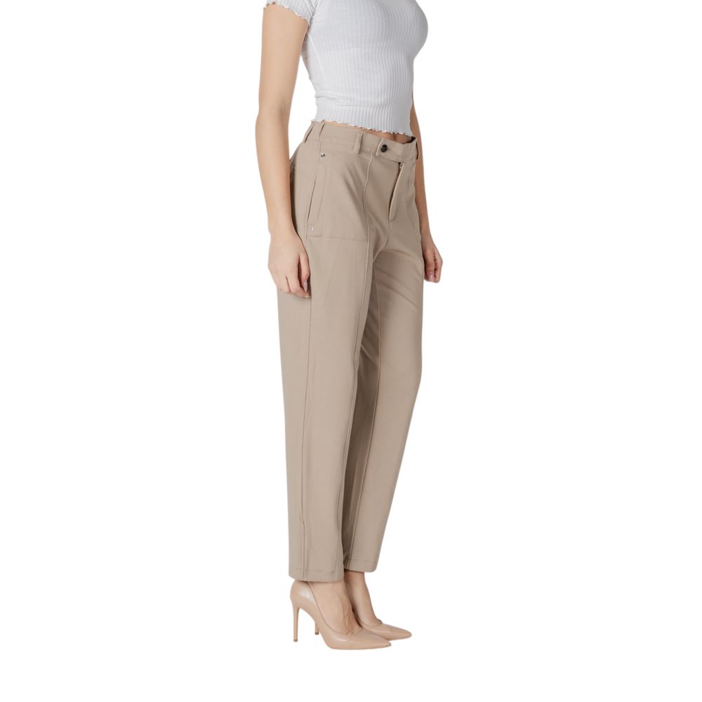 Street One Beige Viscose Pant | Regal Royce