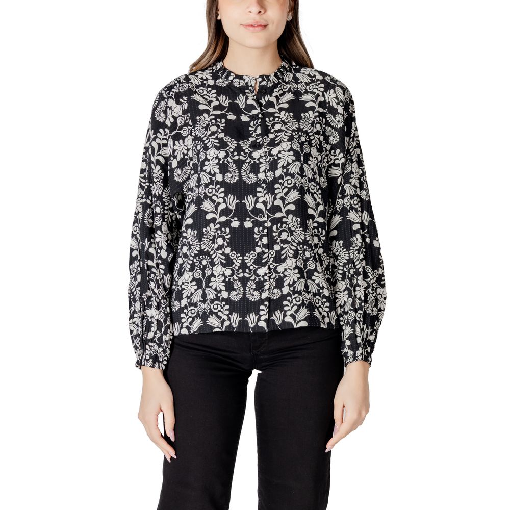 ICHI Black Viscose Blouse | Regal Royce