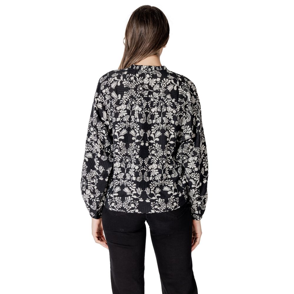 ICHI Black Viscose Blouse | Regal Royce