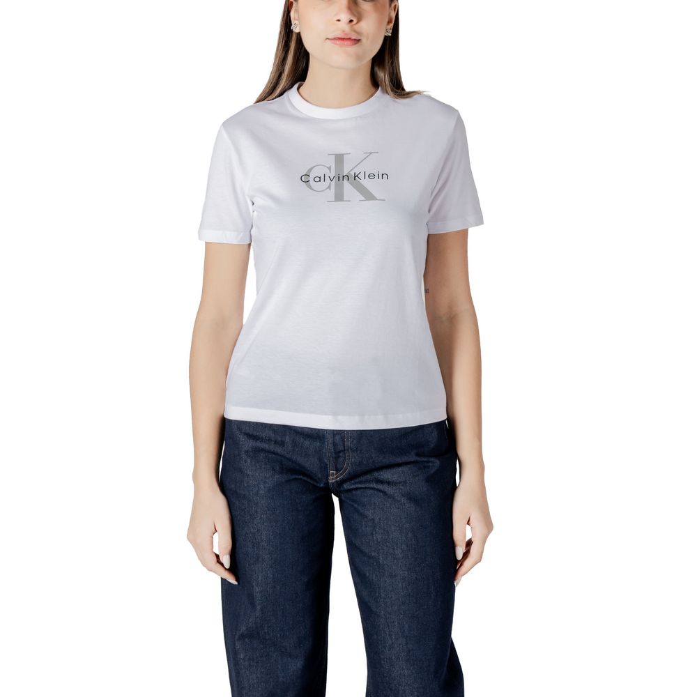 Calvin Klein Jeans White Cotton T-Shirt | Regal Royce