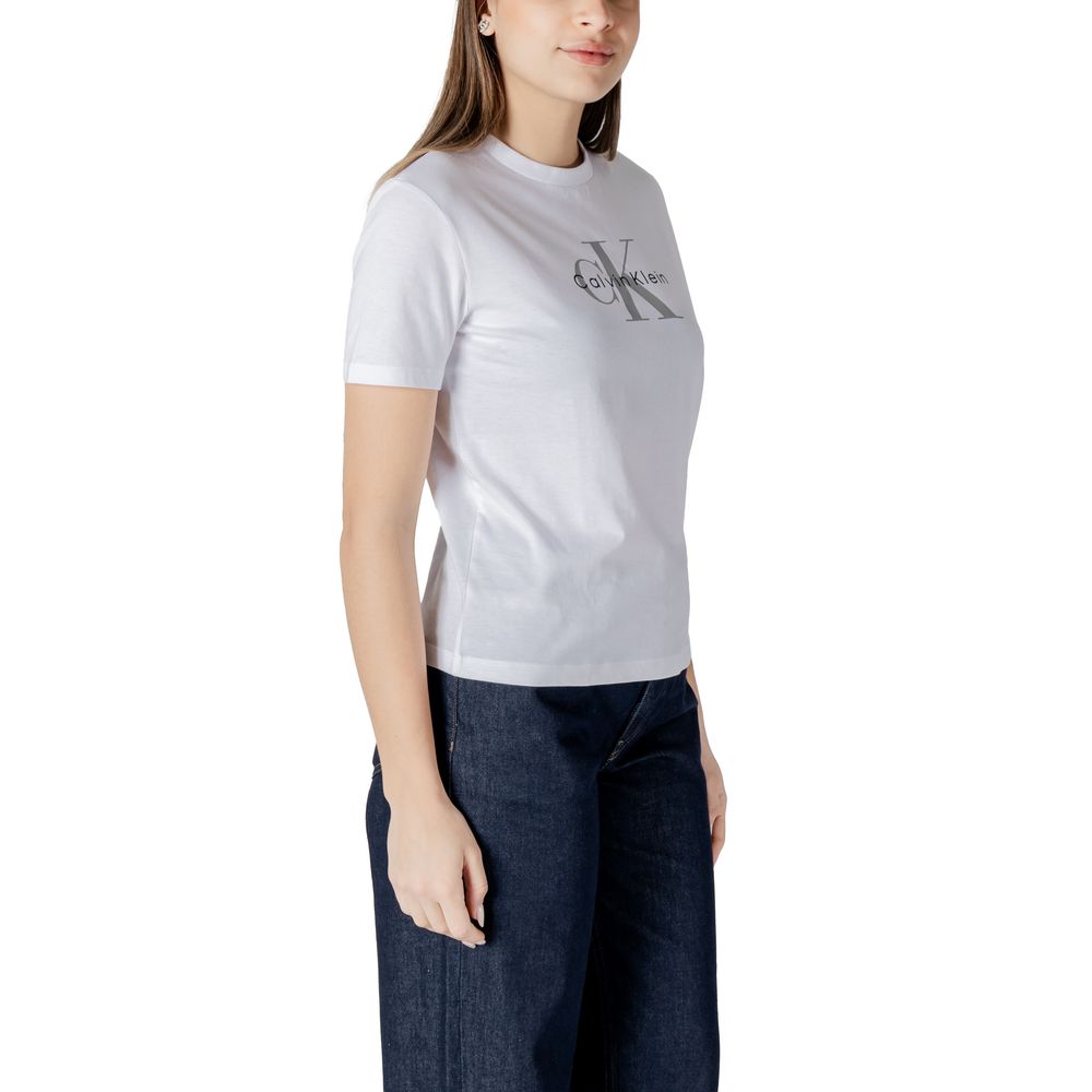 Calvin Klein Jeans White Cotton T-Shirt | Regal Royce