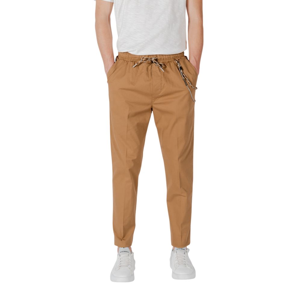 Gianni Lupo Brown Cotton Casual Pants | Regal Royce