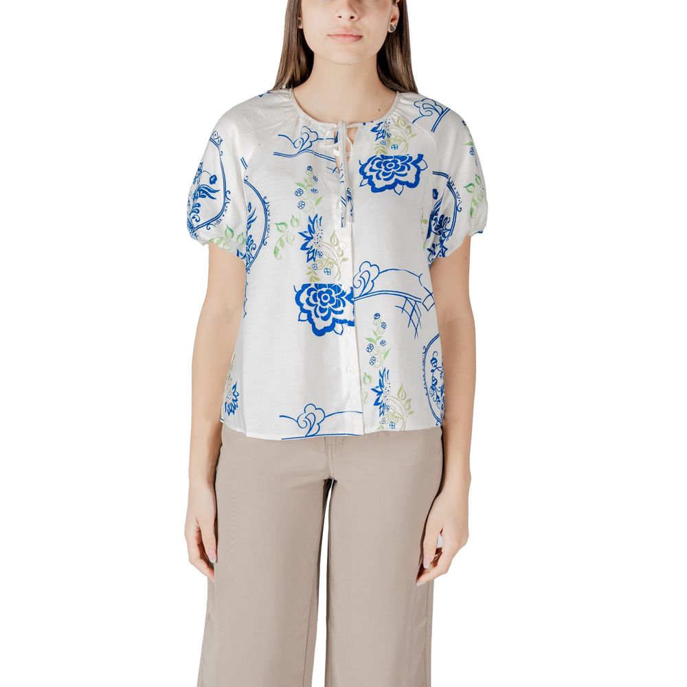 ICHI White Viscose Shortsleeve | Regal Royce