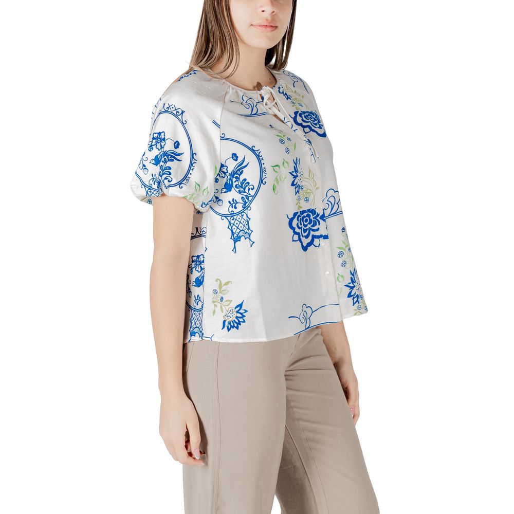 ICHI White Viscose Shortsleeve | Regal Royce