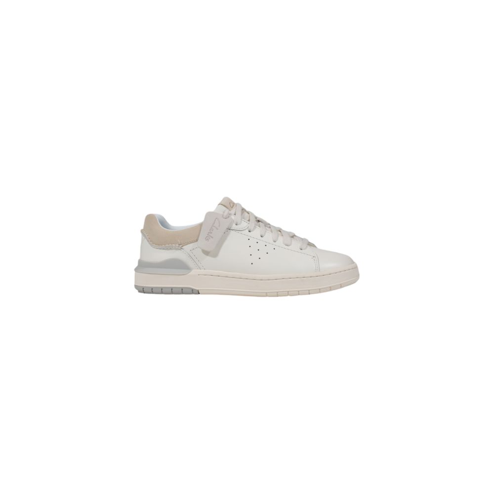Clarks White Leather Low Top Sneakers | Regal Royce
