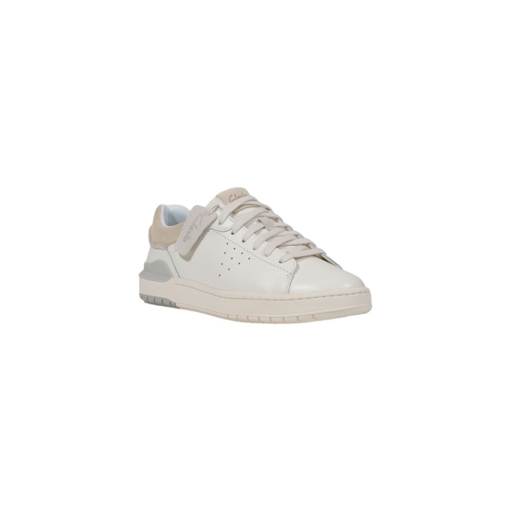 Clarks White Leather Low Top Sneakers | Regal Royce