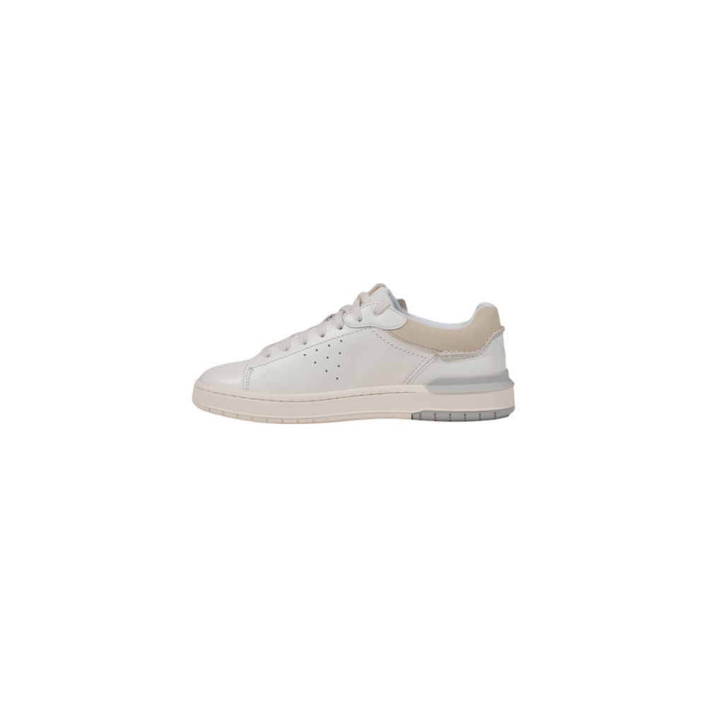 Clarks White Leather Low Top Sneakers | Regal Royce