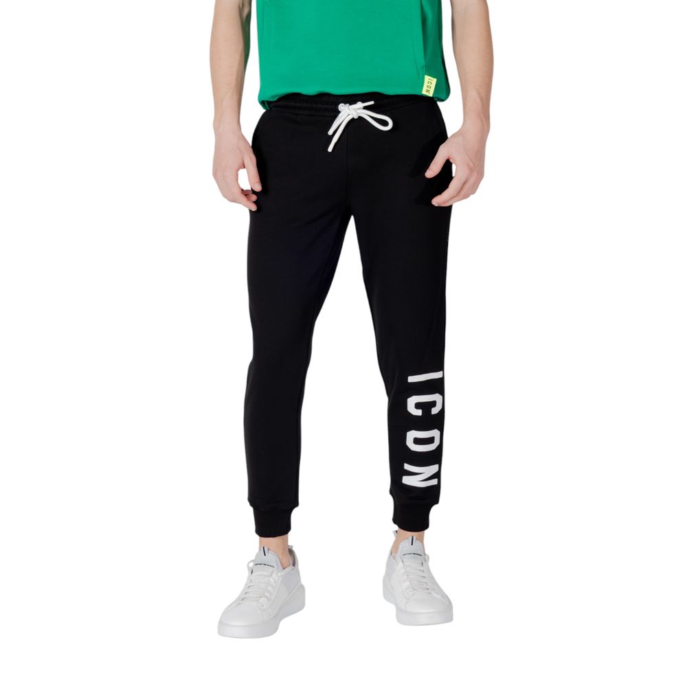 Icon Black Cotton Joggers (Workout Pants) | Regal Royce