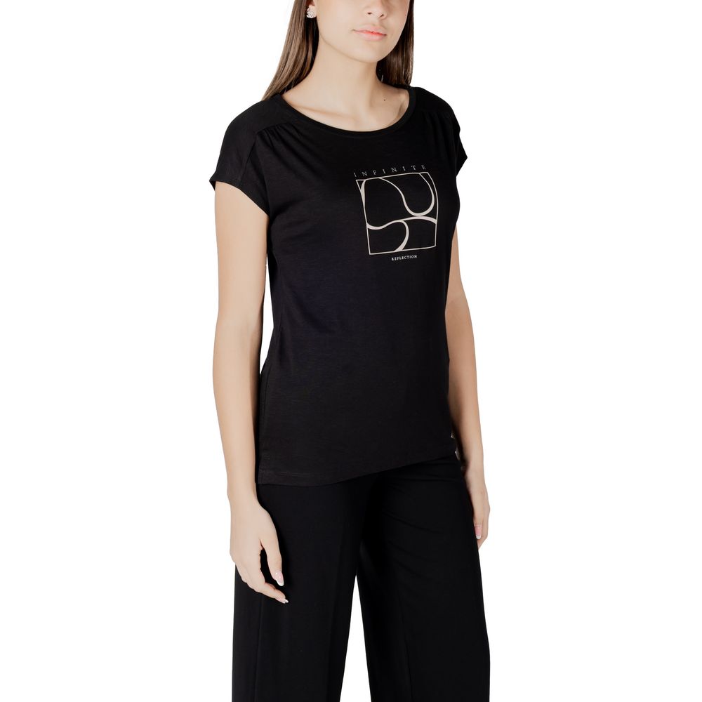 Street One Black Cotton T-Shirt | Regal Royce