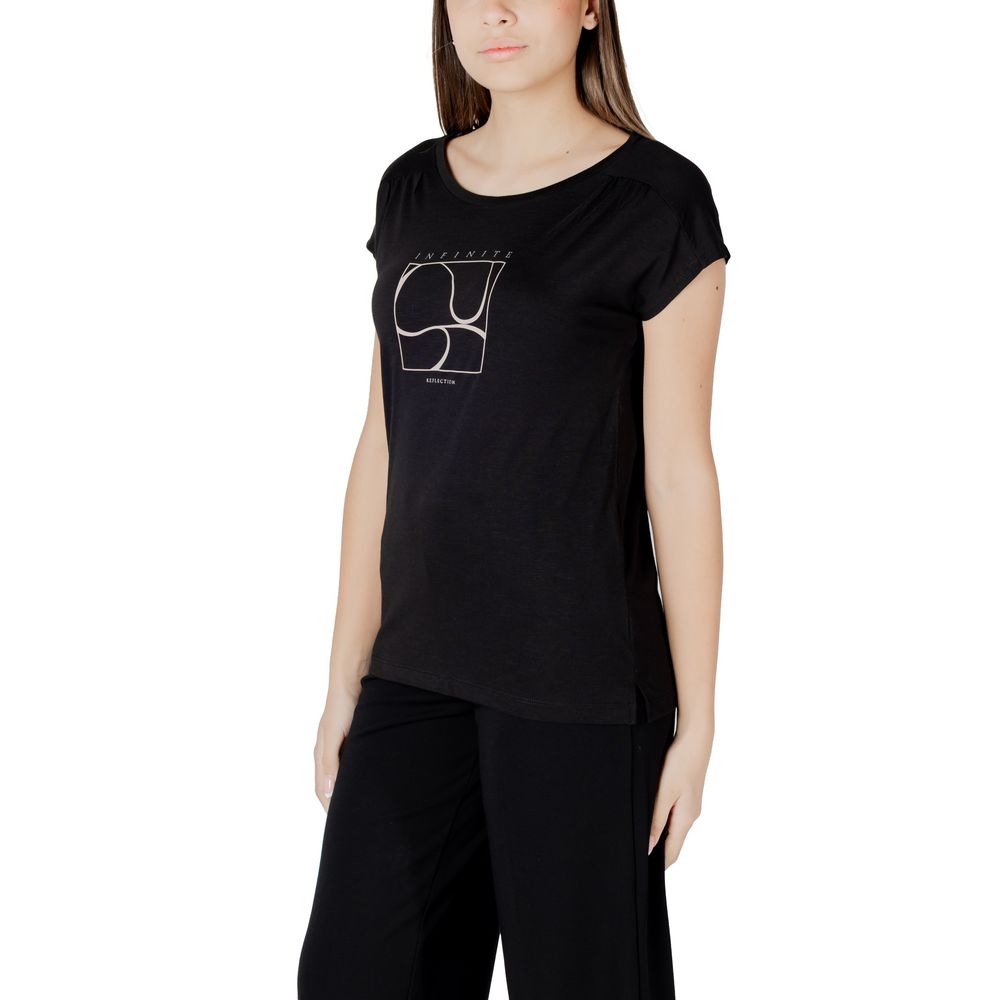 Street One Black Cotton T-Shirt | Regal Royce