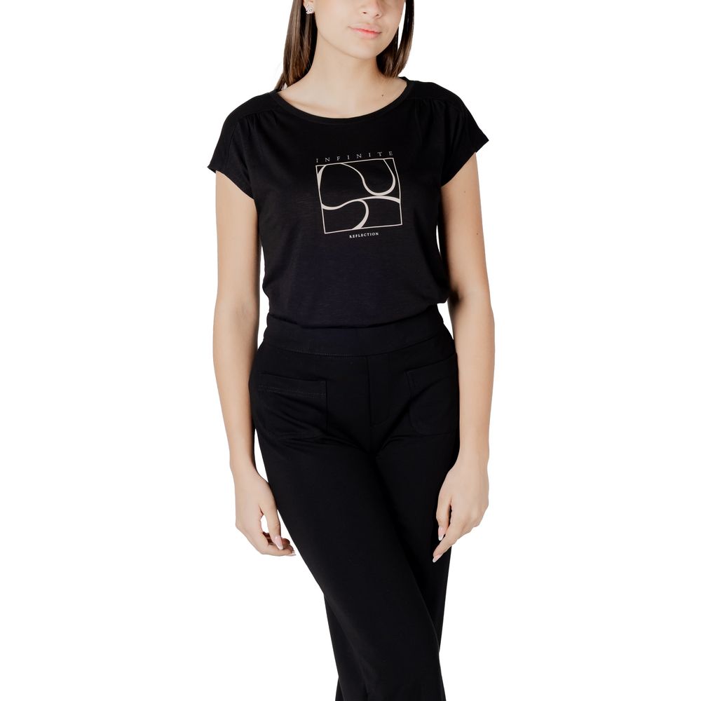 Street One Black Cotton T-Shirt | Regal Royce