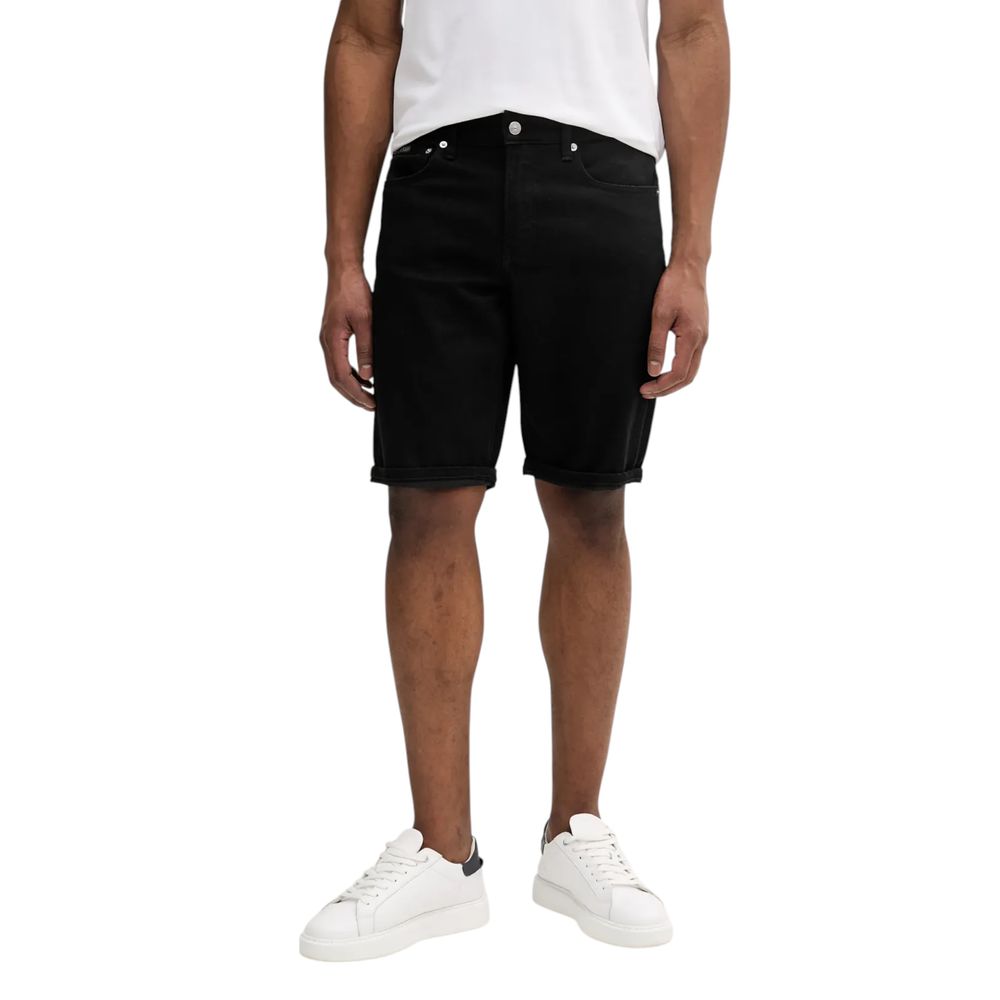 Calvin Klein Jeans Black Cotton Bermuda Shorts | Regal Royce