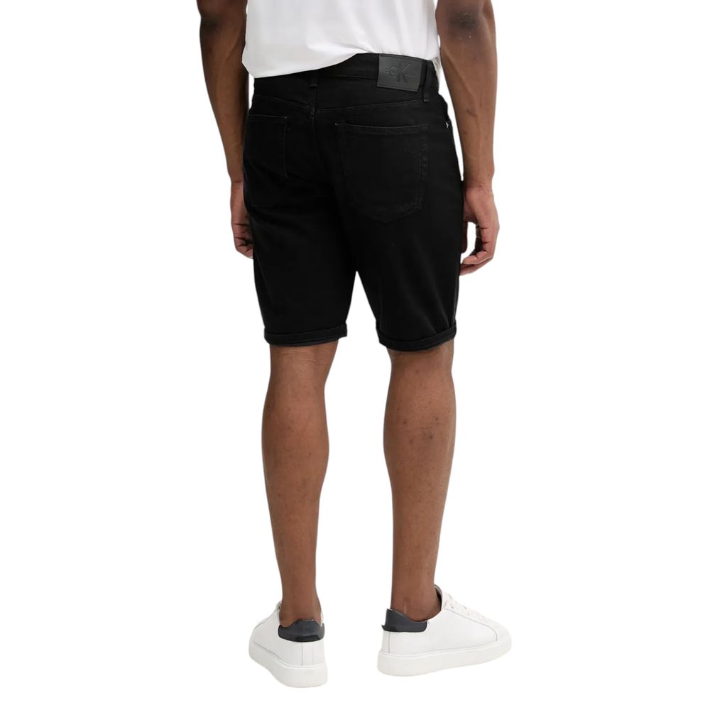 Calvin Klein Jeans Black Cotton Bermuda Shorts | Regal Royce