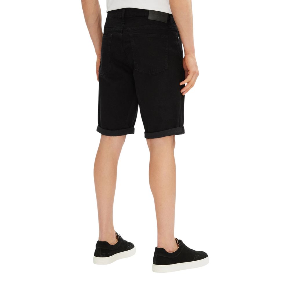 Calvin Klein Jeans Black Cotton Bermuda Shorts | Regal Royce