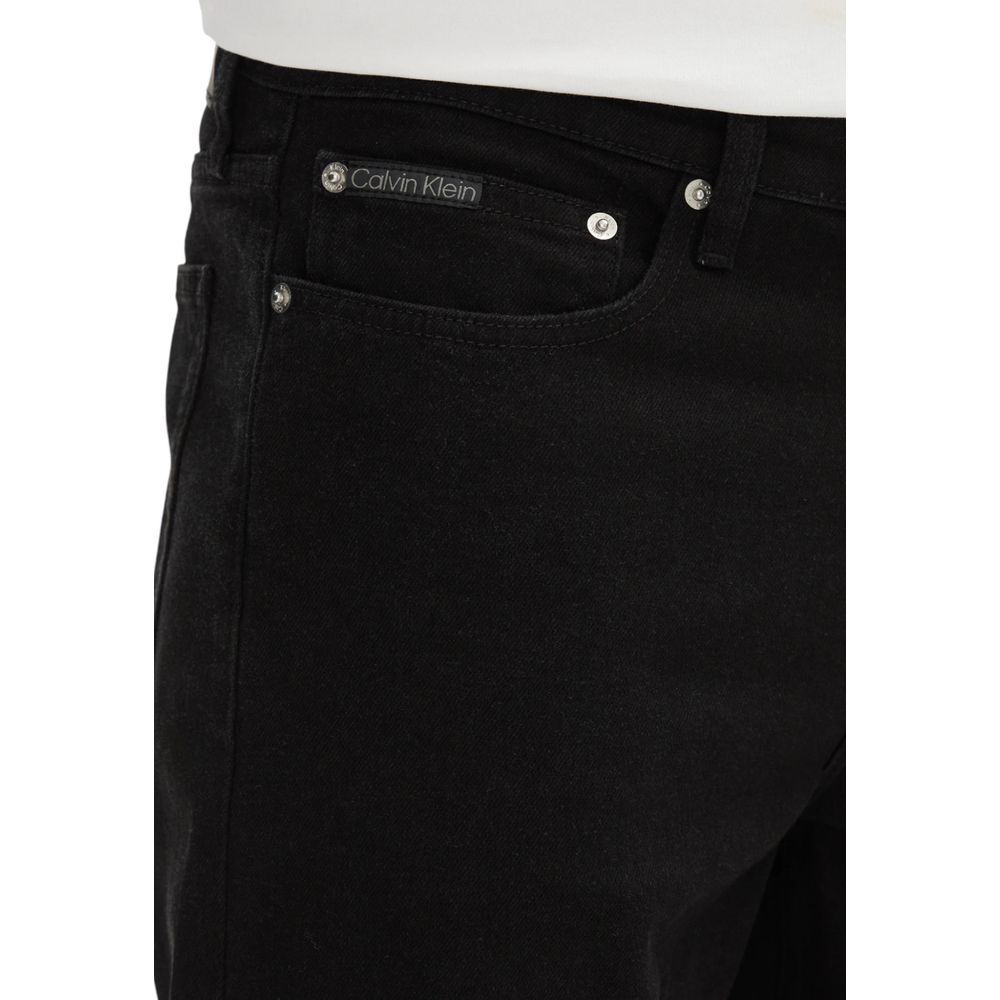 Calvin Klein Jeans Black Cotton Bermuda Shorts | Regal Royce