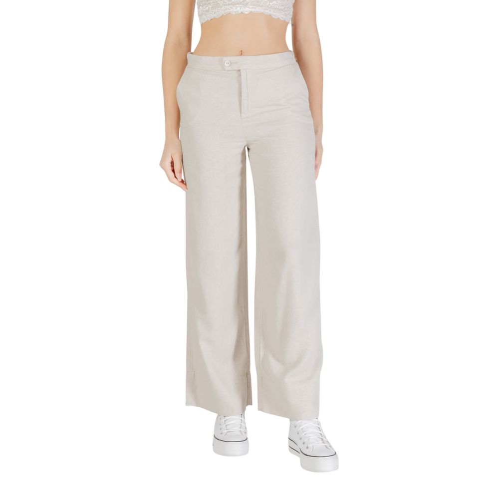 Only Beige Viscose Casual Pants | Regal Royce