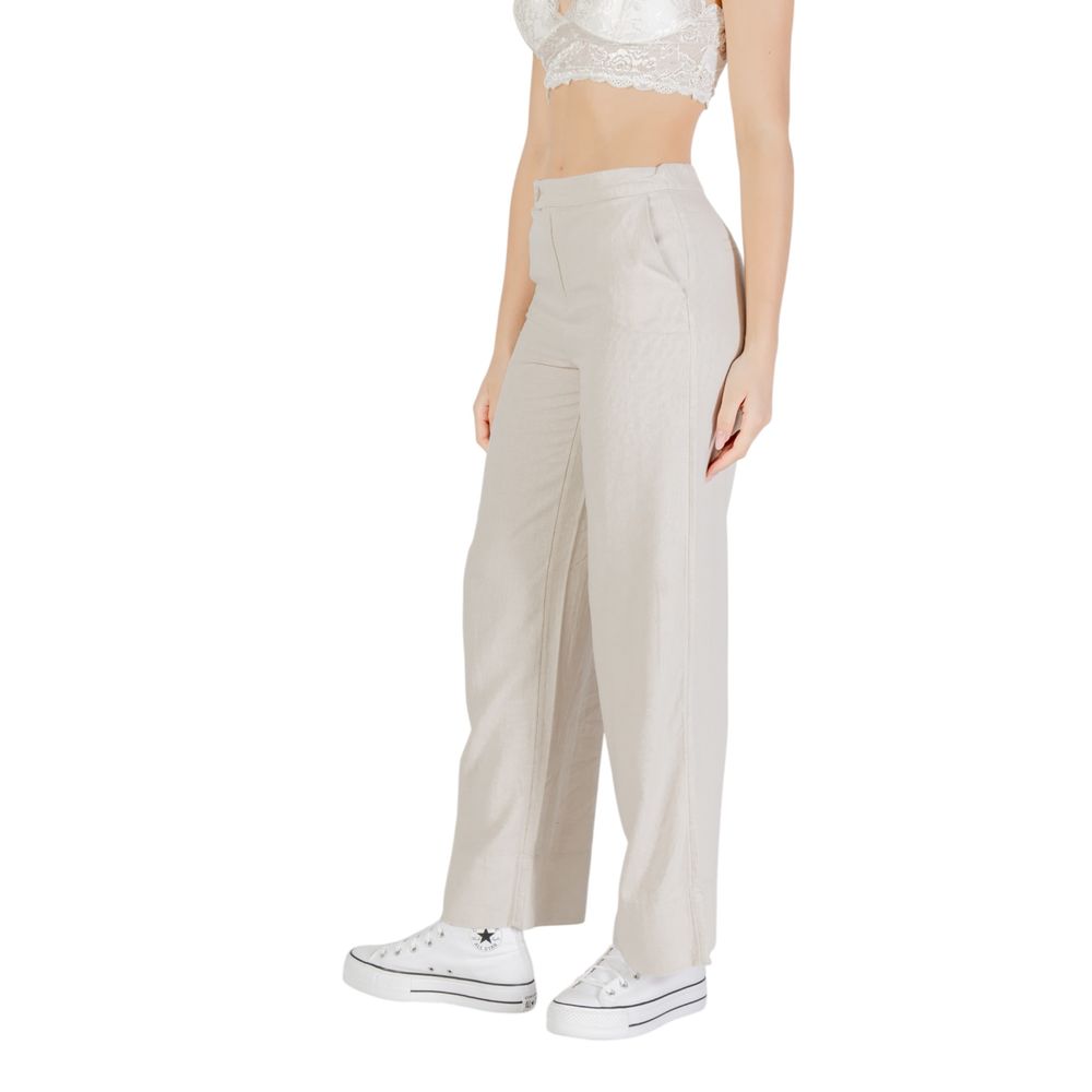 Only Beige Viscose Casual Pants | Regal Royce