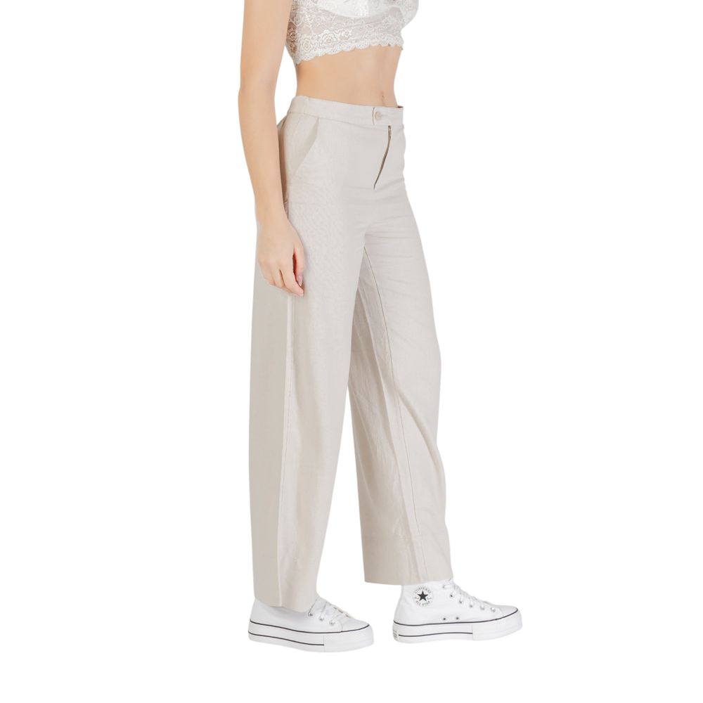 Only Beige Viscose Casual Pants | Regal Royce