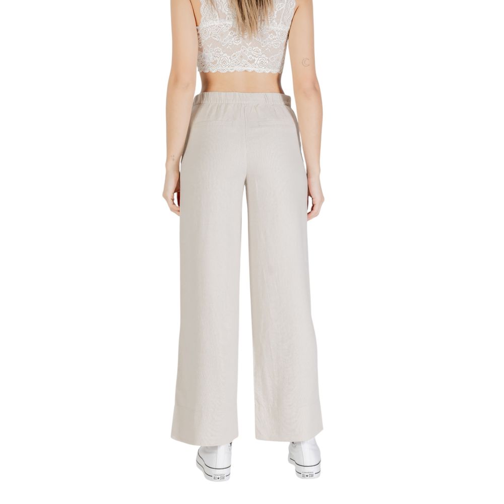Only Beige Viscose Casual Pants | Regal Royce