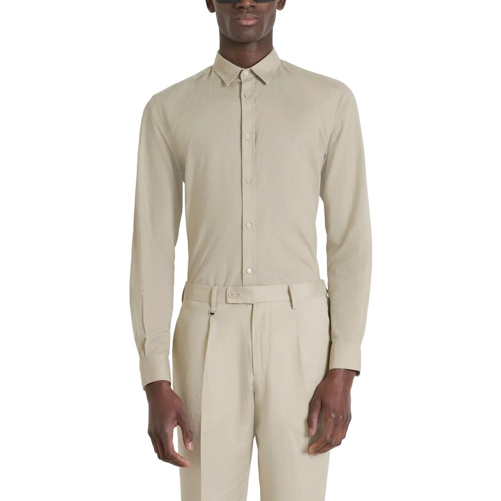 Antony Morato Beige Cotton Shirt | Regal Royce