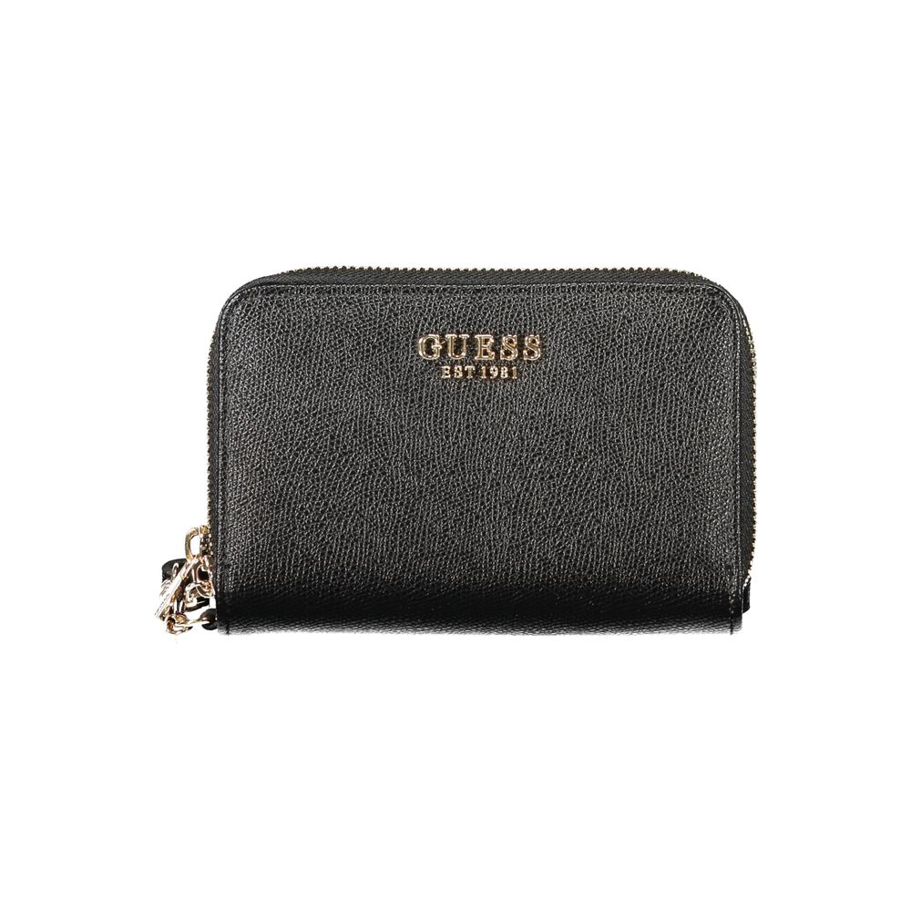 Guess Jeans Black Polyurethane Women Wallet | Regal Royce