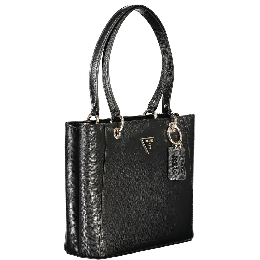 Guess Jeans Black Polyurethane Women's Handbag | Regal Royce