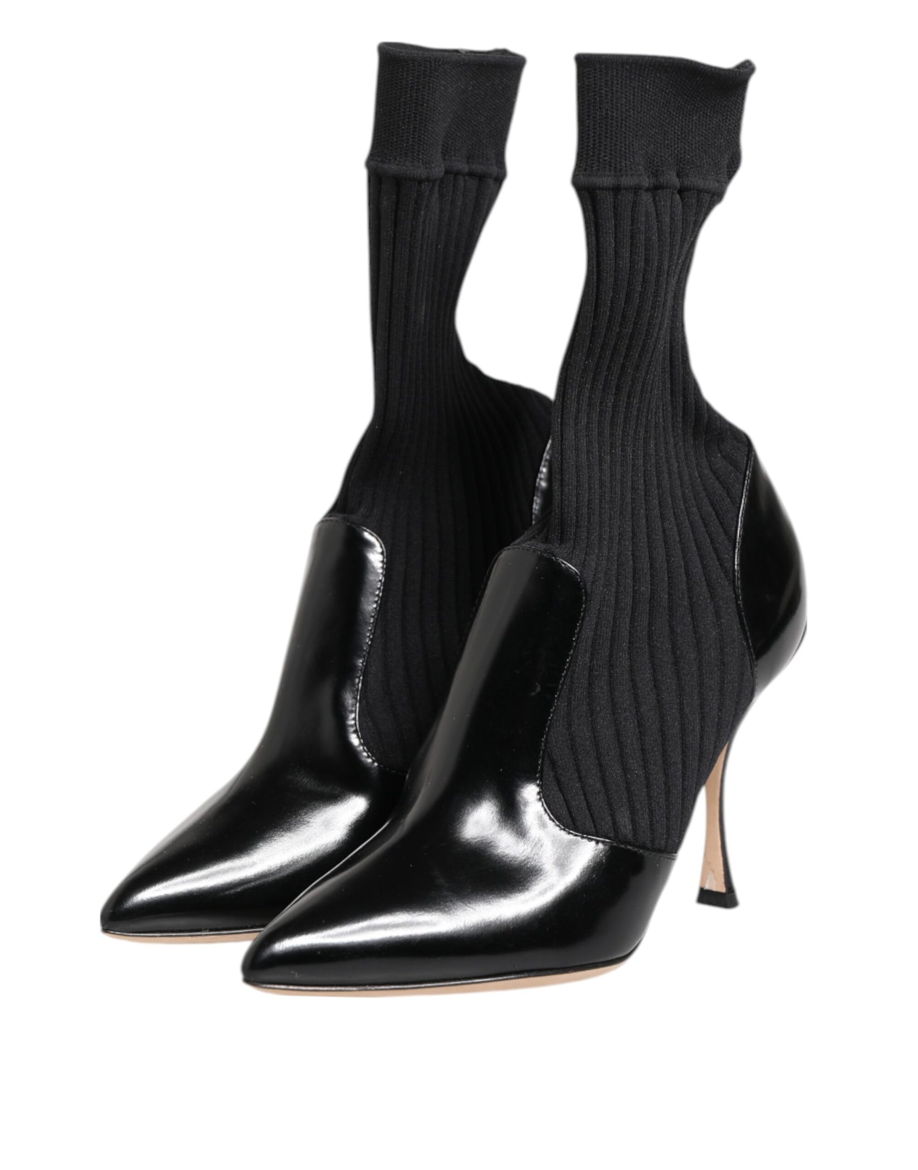 Dolce & Gabbana Black Stretch Stilettos Booties Socks Shoes | Regal Royce