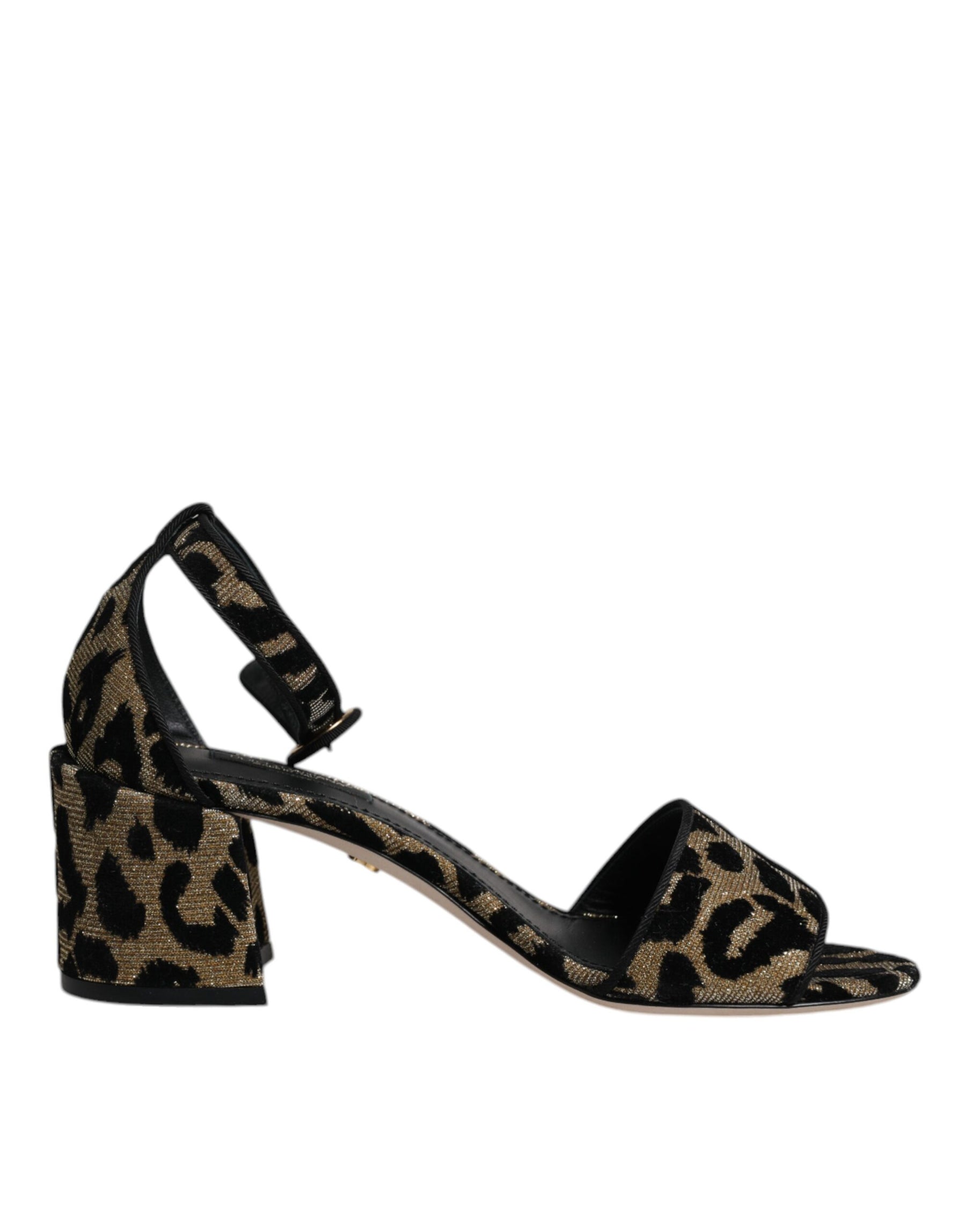 Dolce & Gabbana Gold Leopard Ankle Strap Heels Sandals Shoes | Regal Royce