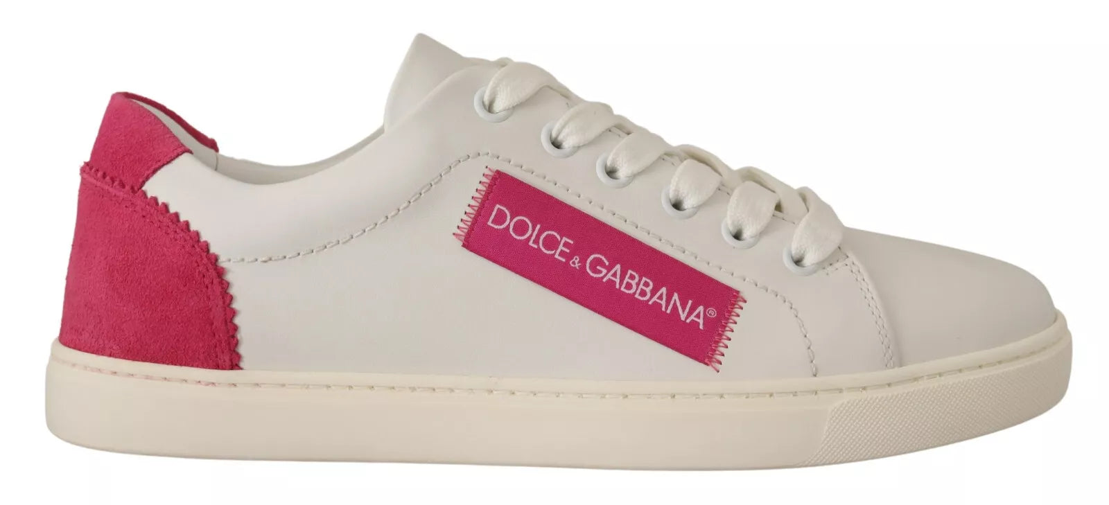 Dolce & Gabbana White Suede Leather Low Top Sneakers Shoes | Regal Royce